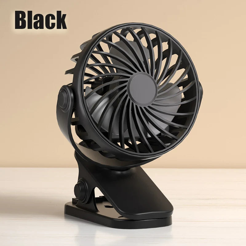 HOMEFISH Portable Rechargeable Clip Fan 720° Rotatable Hanging Fan with Night Light Air Cooler for Outdoor Camping Ventilador