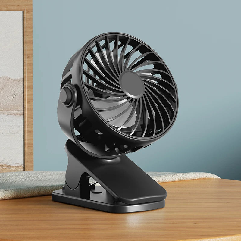 HOMEFISH Portable Rechargeable Clip Fan 720° Rotatable Hanging Fan with Night Light Air Cooler for Outdoor Camping Ventilador